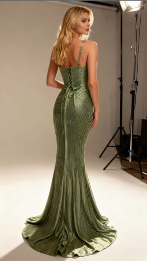 Γυναίκα σε φόρεμα με αξεσουάρ, μοντέρνα μόδα από Chania.